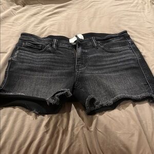 BKE Black Jean Shorts Distressed Cut-Off Style
